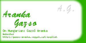 aranka gazso business card